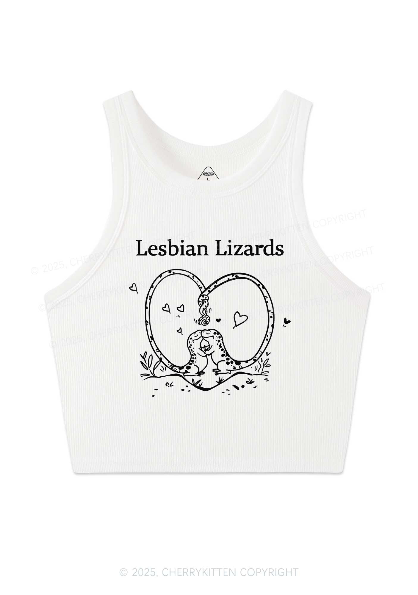 Lesbian Lizards Y2K Crop Tank Top Cherrykitten