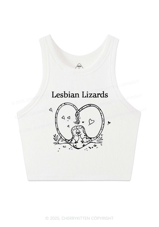 Lesbian Lizards Y2K Crop Tank Top Cherrykitten