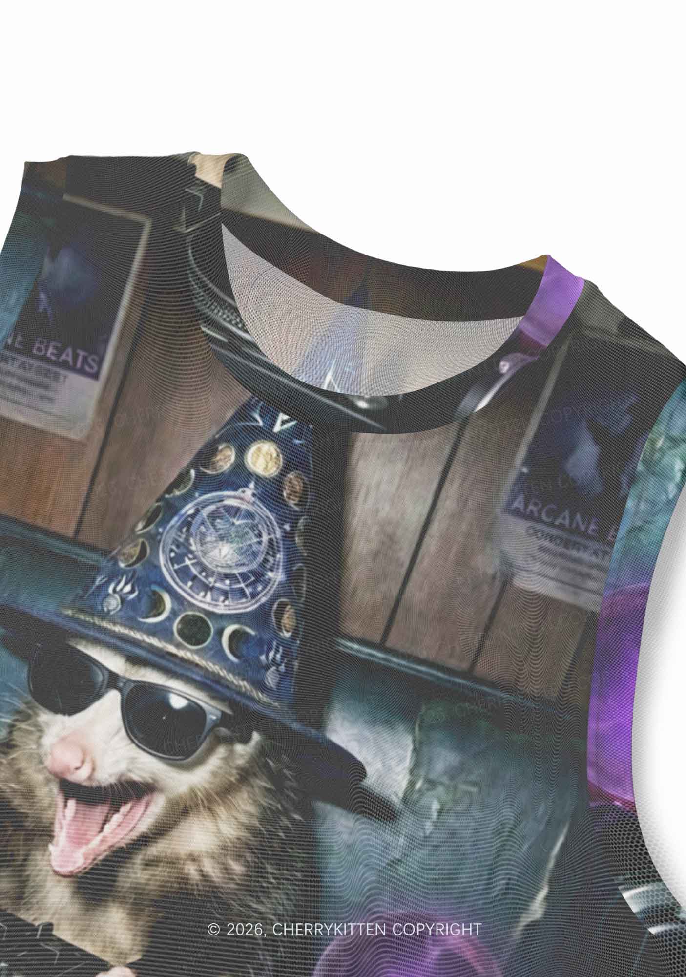 Wizard Opossum DJ Y2K Mesh Muscle Tank Cherrykitten