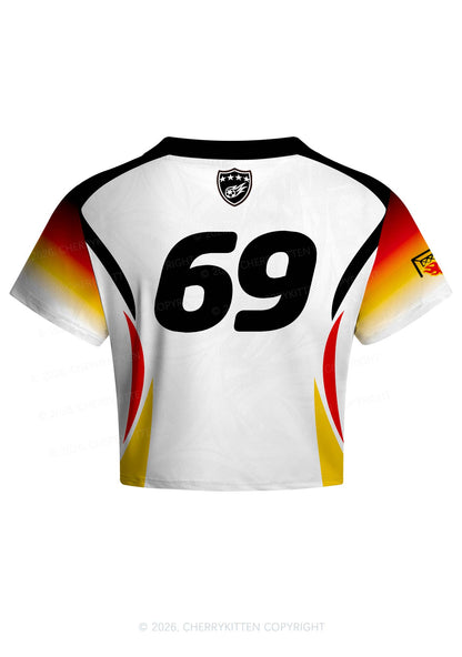 Custom Germany Flag Color Y2K Crop Football Jersey Shirts Cherrykitten