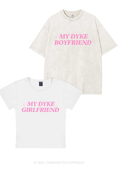 My Dyke BF GF Y2K Valentine's Day Couple Shirt Cherrykitten