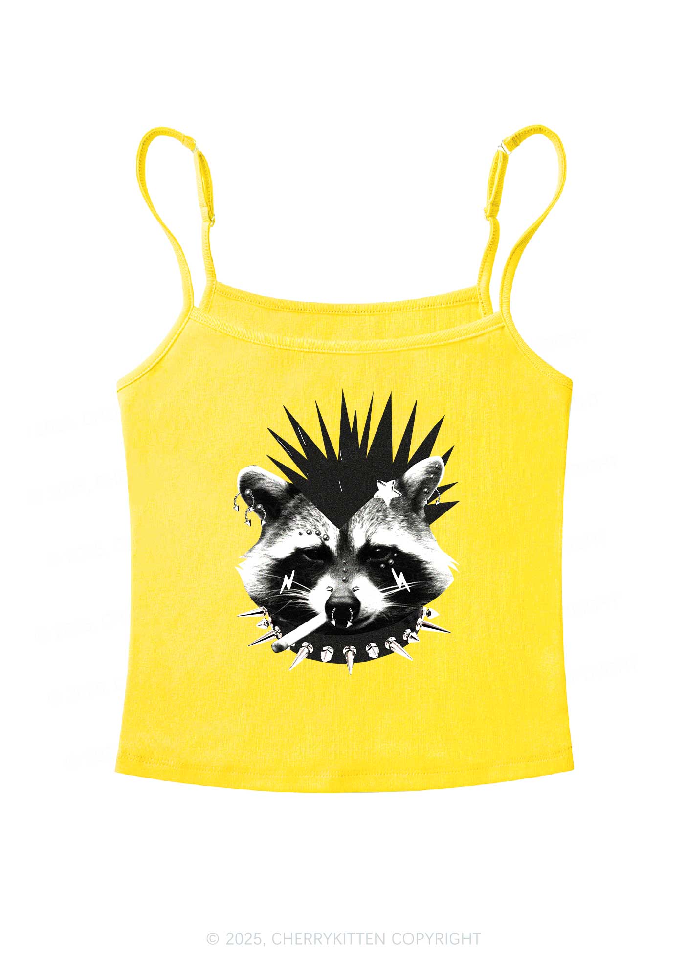 Punk Raccoon Y2K Spaghetti Strap Cami Cherrykitten