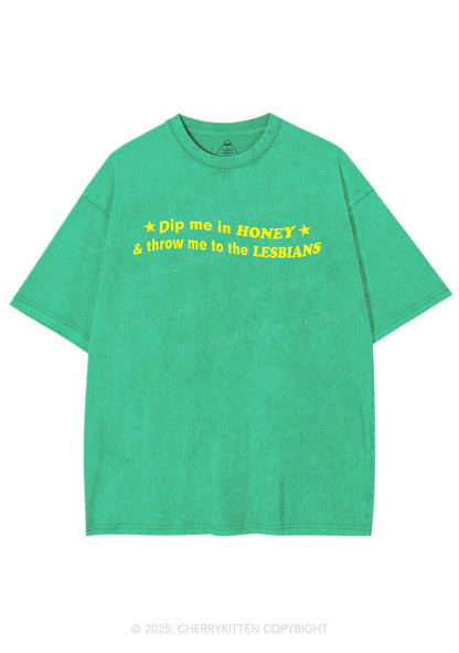 Honey Lesbians Pride Y2K Shirts Washed Tee Cherrykitten
