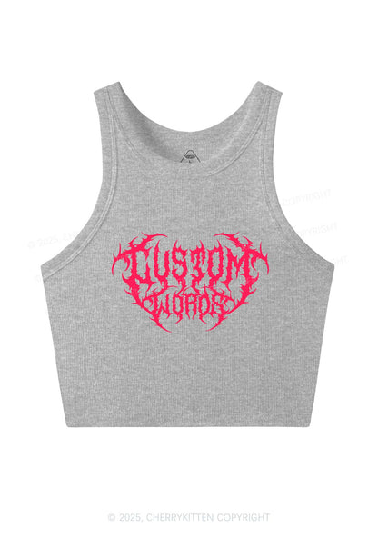Custom Punk Words Y2K Crop Tank Top Cherrykitten