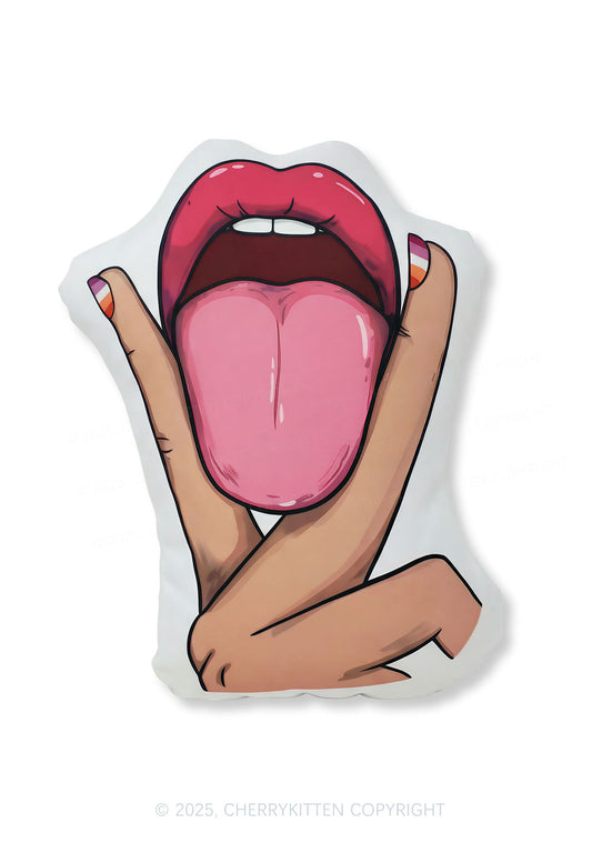 Lesbian Kissing Pride Y2K Ugly Pillow Cherrykitten