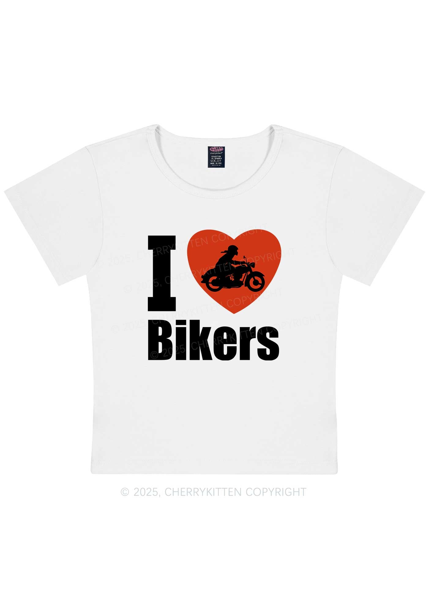 I Love Bikers Y2K Baby Tee Cherrykitten