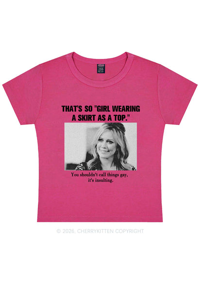 Girl Wearing A Skirt As A Top Y2K Baby Tee Cherrykitten