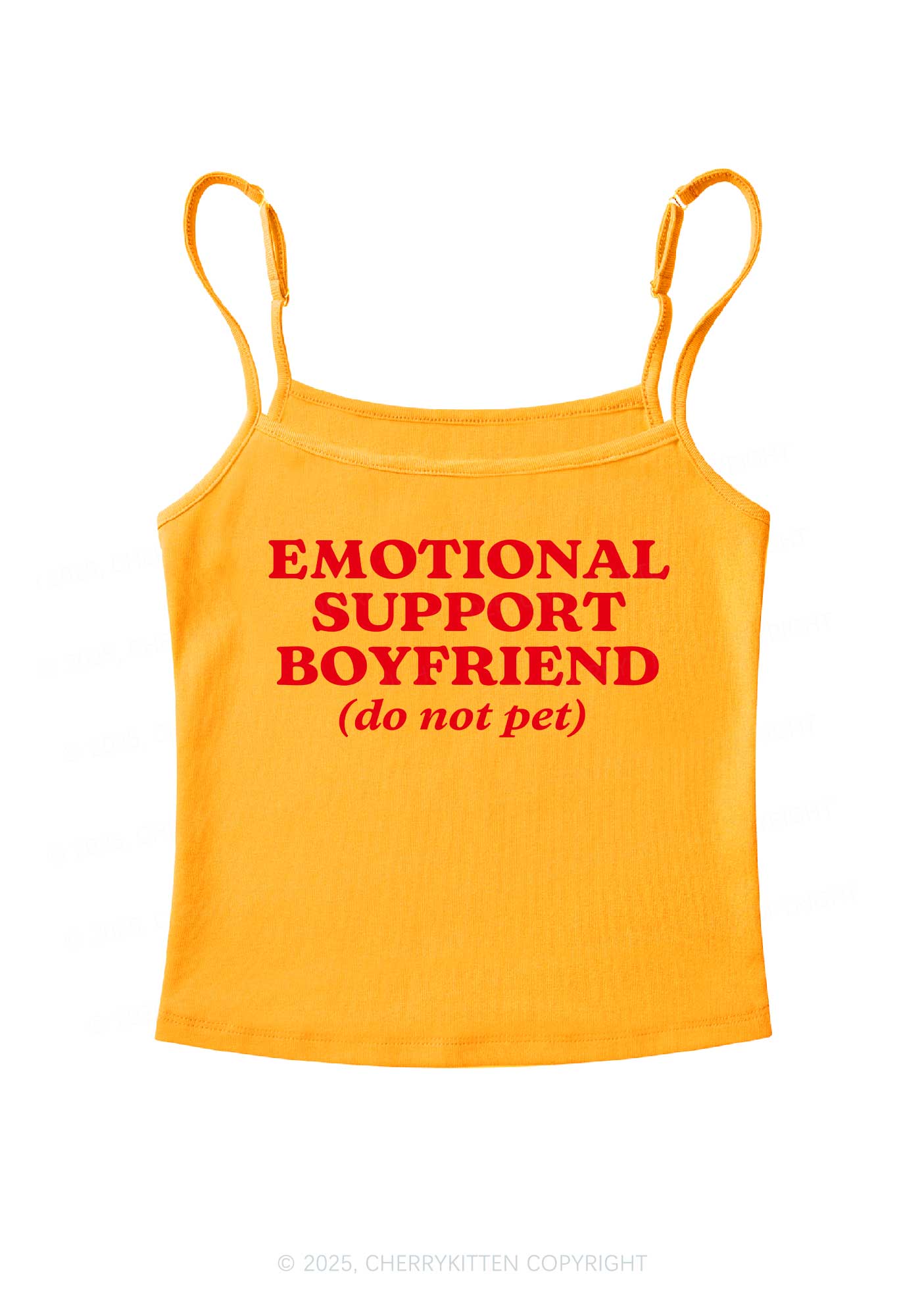 Emotional Support Boyfriend Valentine's Day Y2K Spaghetti Strap Cami Cherrykitten