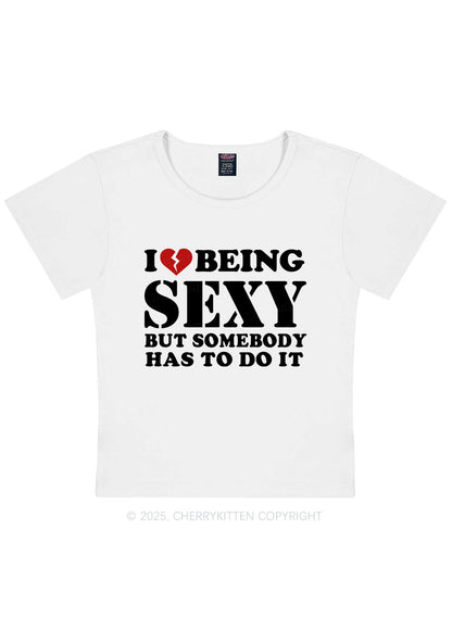 Being Sexy Tough Y2K Baby Tee Cherrykitten