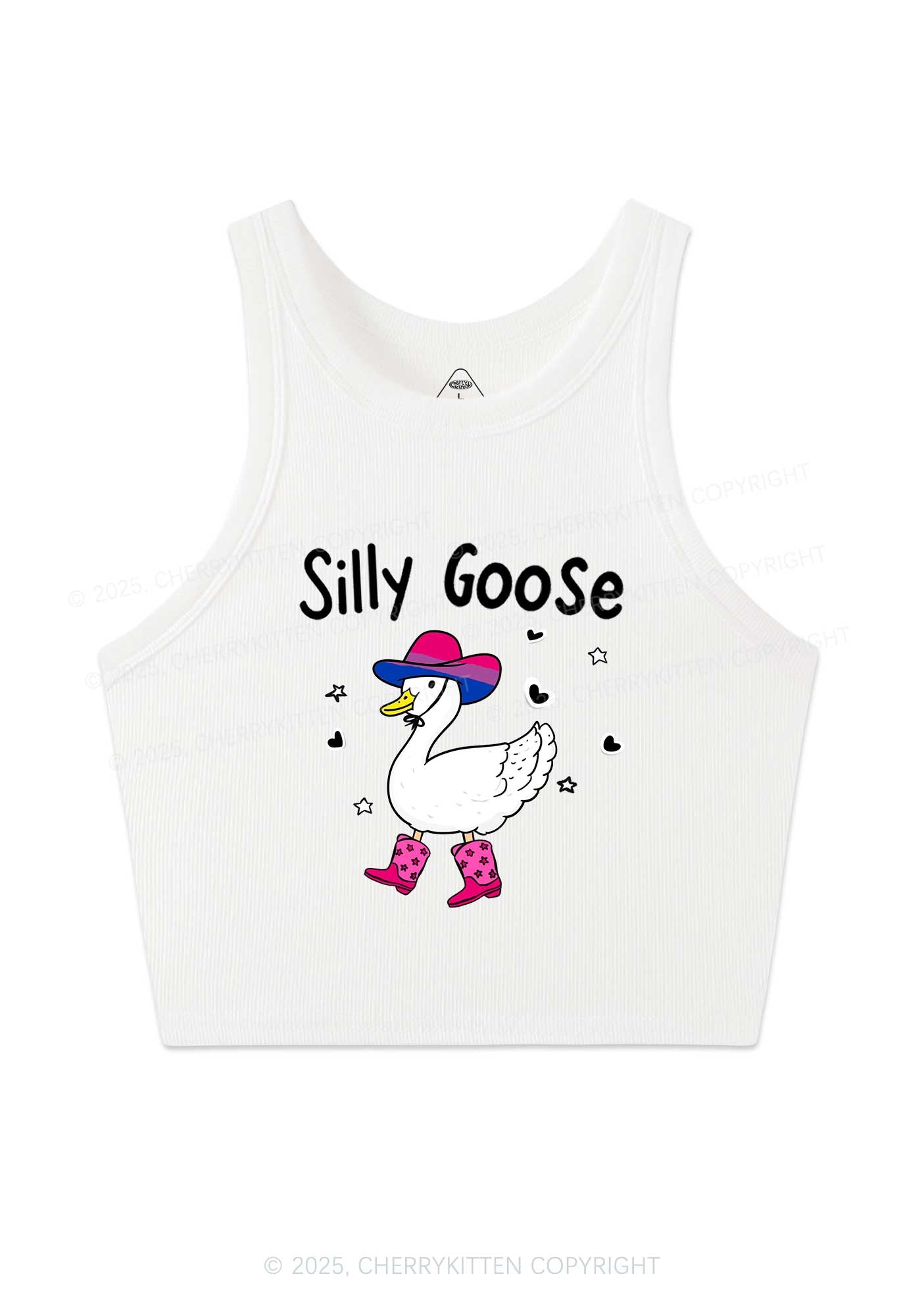 Silly Goose Bisexual Pride Y2K Crop Tank Top Cherrykitten