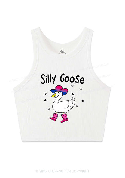 Silly Goose Bisexual Pride Y2K Crop Tank Top Cherrykitten