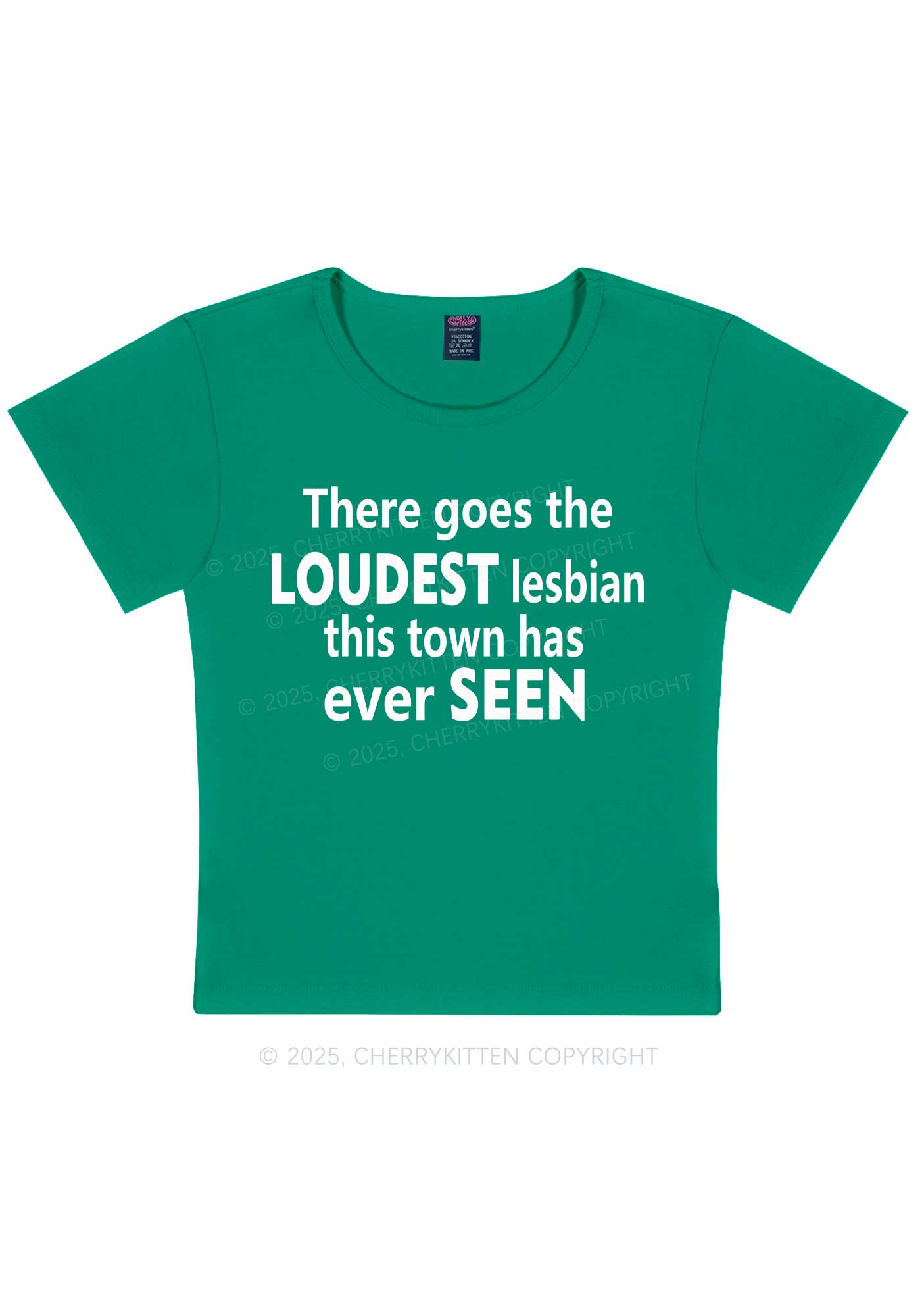 Loudest Lesbian Has Ever Seen Y2K Baby Tee Cherrykitten