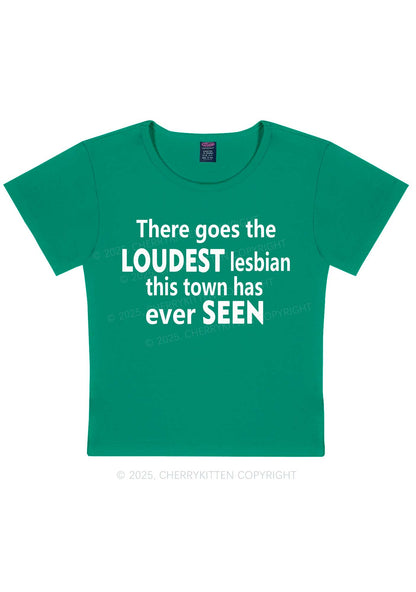 Loudest Lesbian Has Ever Seen Y2K Baby Tee Cherrykitten