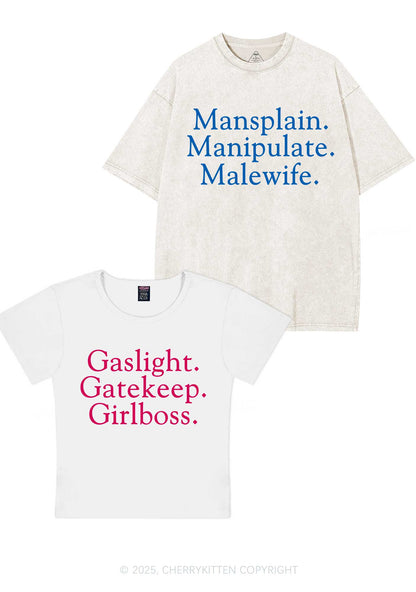 Girlboss Malewife Valentine's Day Y2K Valentine's Day Couple Shirt Cherrykitten