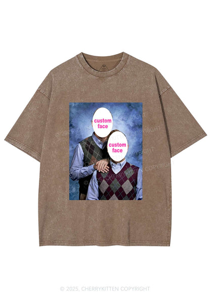 Custom Step Brothers Portrait Y2K Shirts Washed Tee Cherrykitten