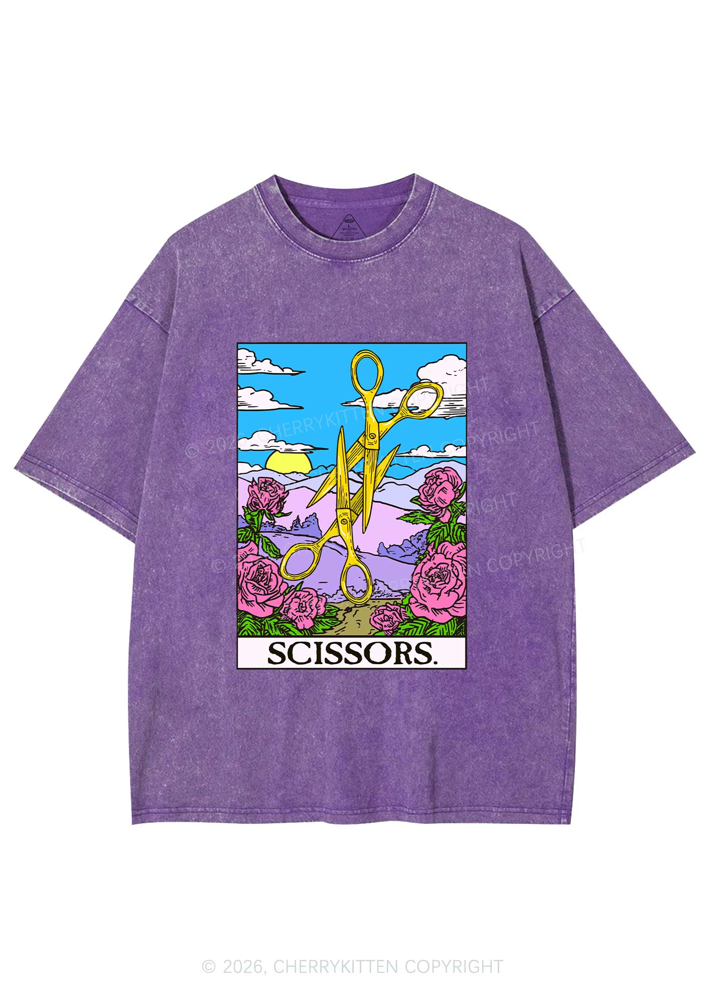 Yellow Scissors Pride Y2K Shirts Washed Tee Cherrykitten