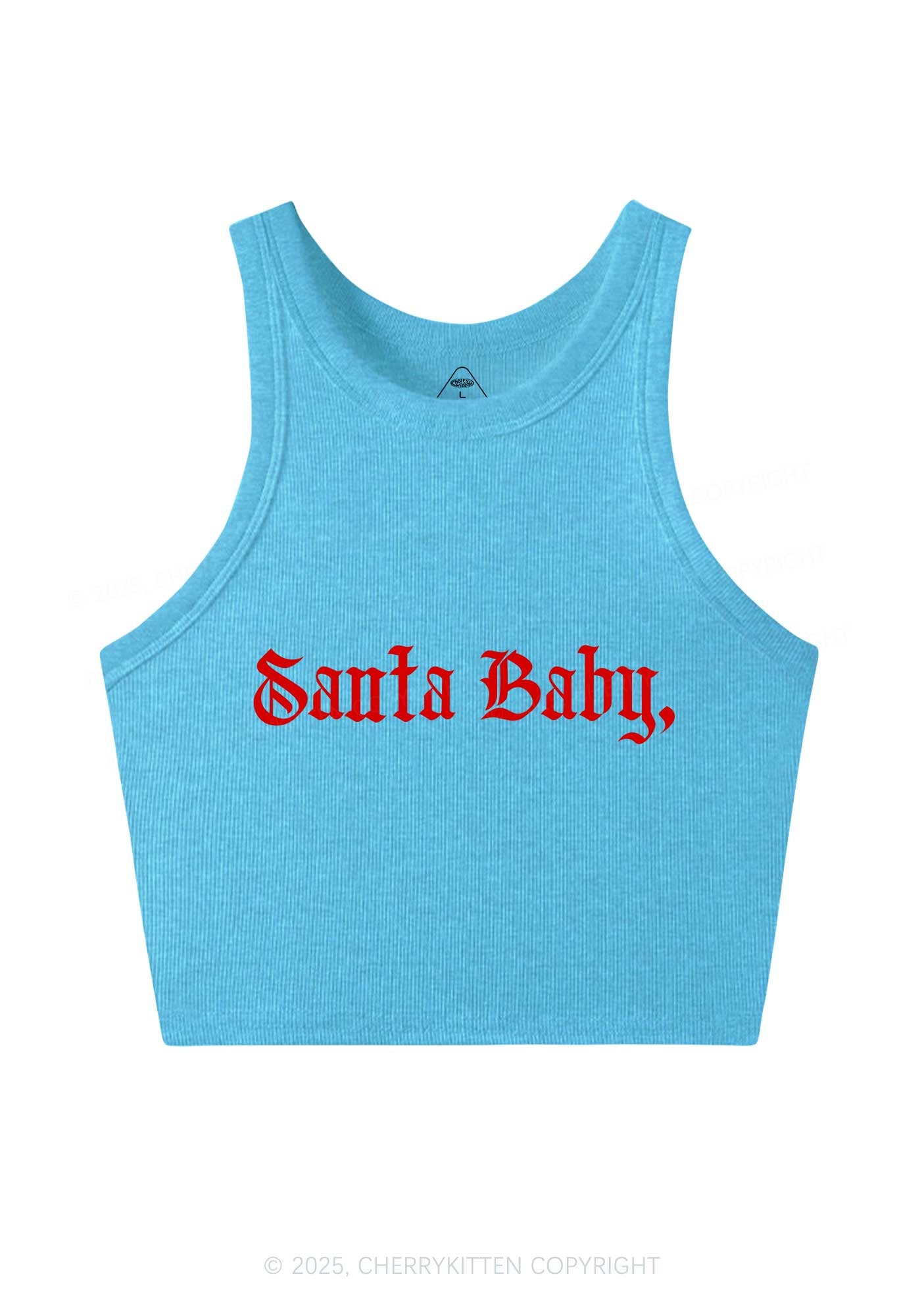 Christmas Santa Baby Y2K Crop Tank Top Cherrykitten