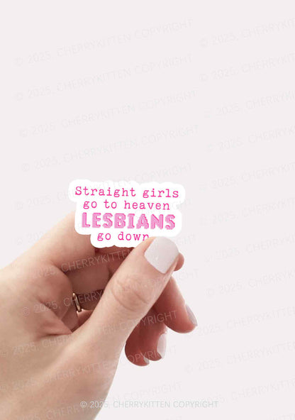 Lesbians Go Down Pride 1Pc Y2K Sticker Cherrykitten