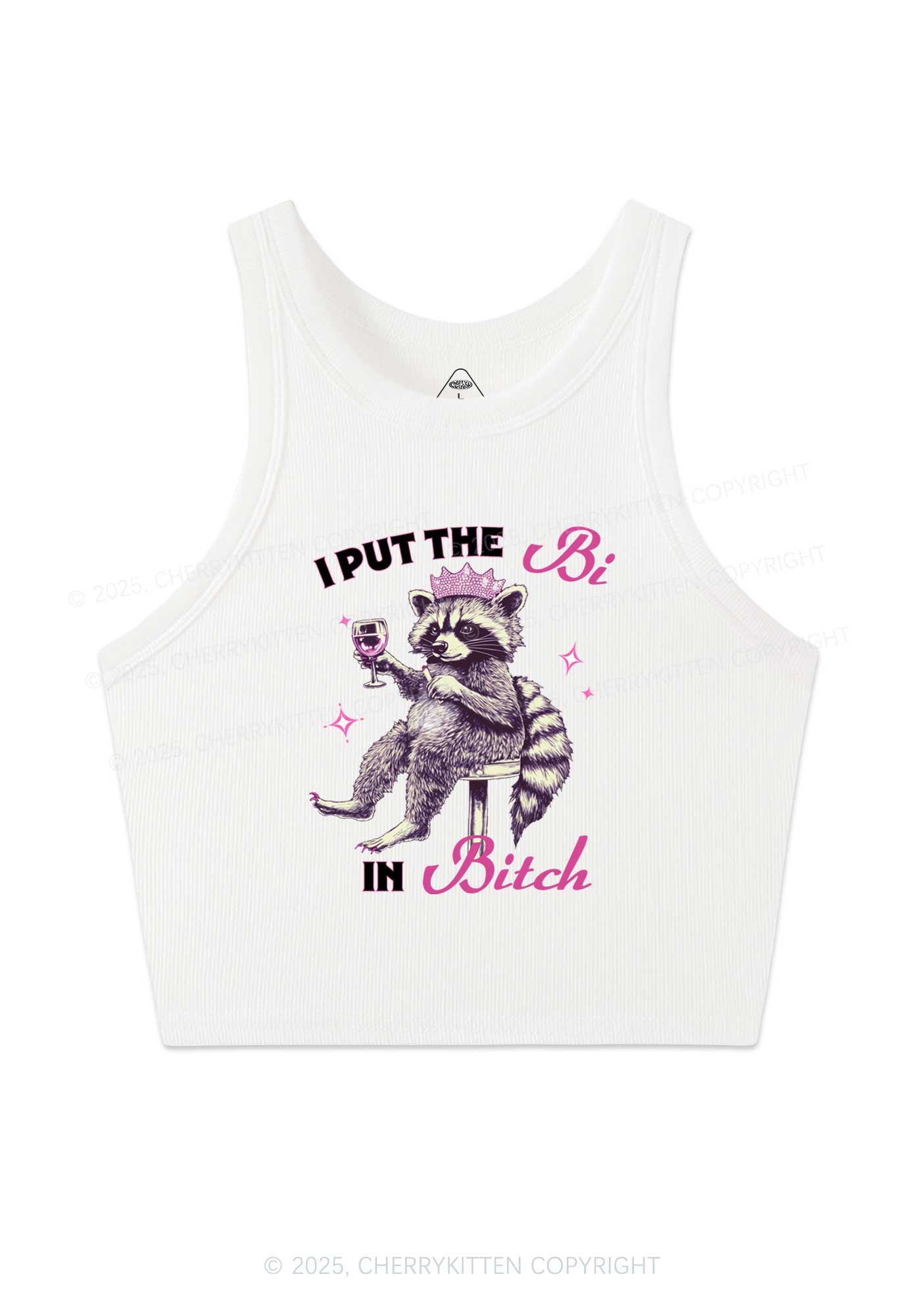 Bi Bxxch Raccoon Pride Y2K Crop Tank Top Cherrykitten