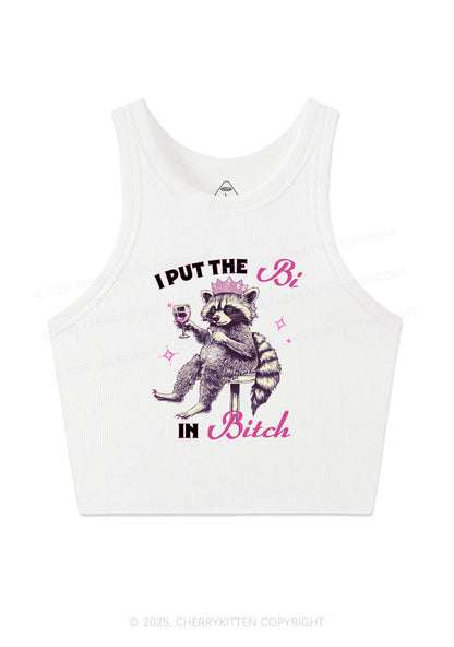 Bi Bxxch Raccoon Pride Y2K Crop Tank Top Cherrykitten