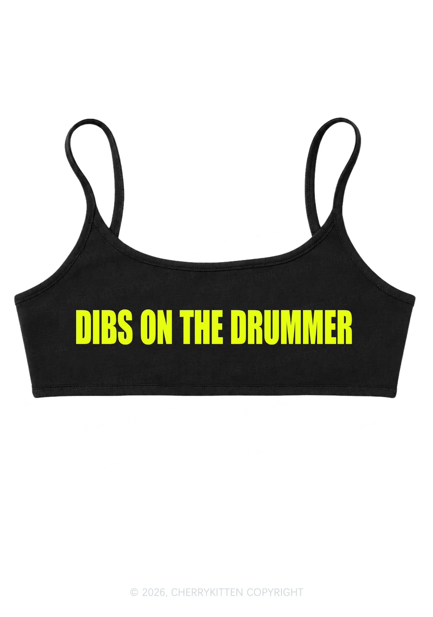 Dibs On The Drummer Y2K Super Crop Cami Cherrykitten