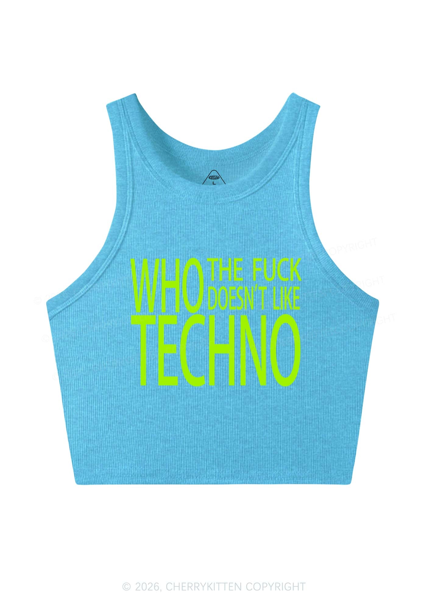 Who Doesnt Like Techno Y2K Crop Tank Top Cherrykitten