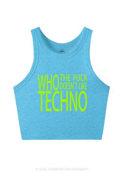 Who Doesnt Like Techno Y2K Crop Tank Top Cherrykitten