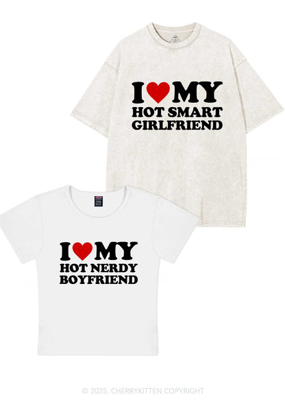 I Love My Hot Nerdy BF Y2K Valentine's Day Couple Shirt Cherrykitten