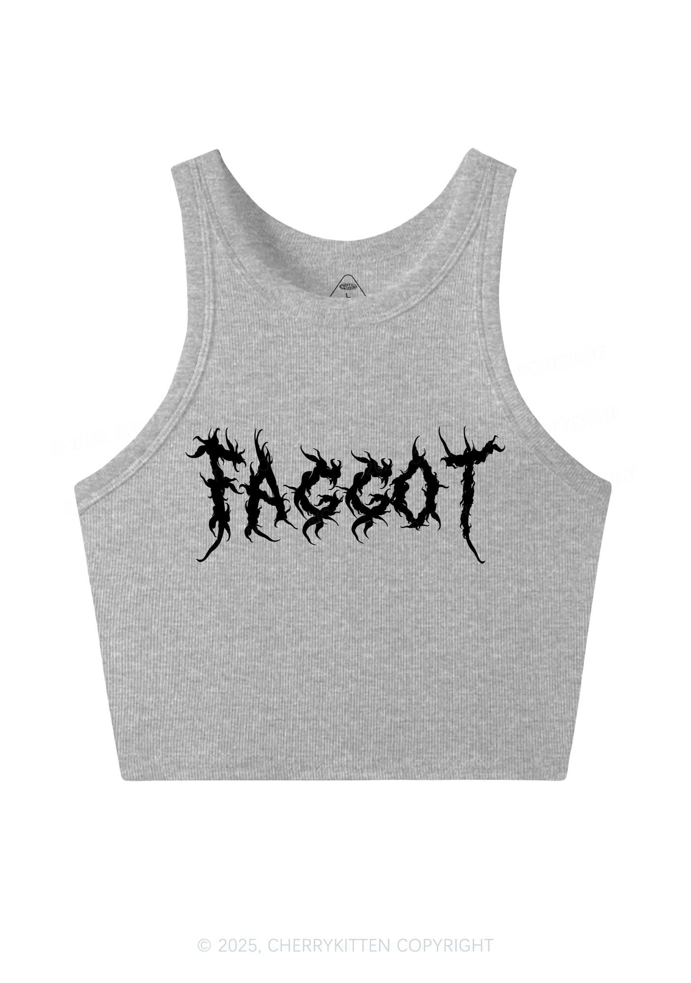 Punk Faggot Pride Y2K Crop Tank Top Cherrykitten