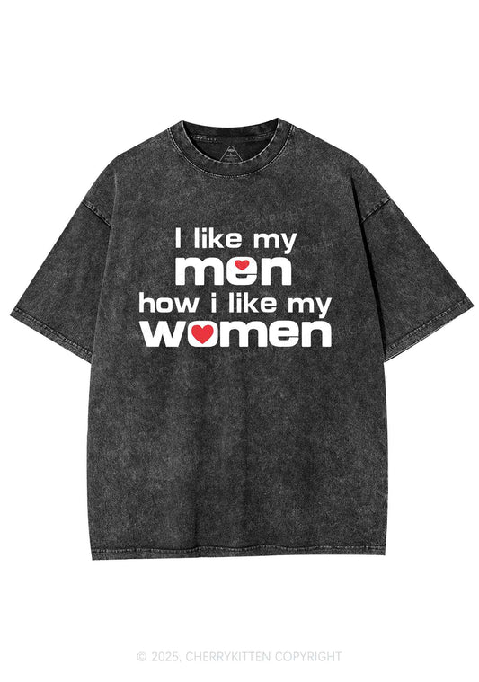 I Like My Men Pride Y2K Shirts Washed Tee Cherrykitten