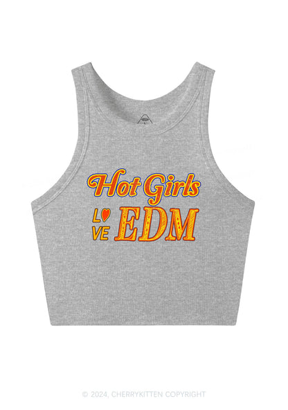 Hot Girls Love Edm Y2K Crop Tank Top Cherrykitten
