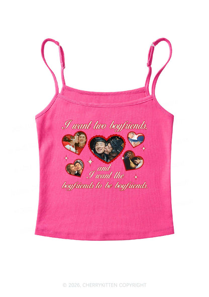 I Want Two Boyfriends HR Y2K Spaghetti Strap Cami Cherrykitten