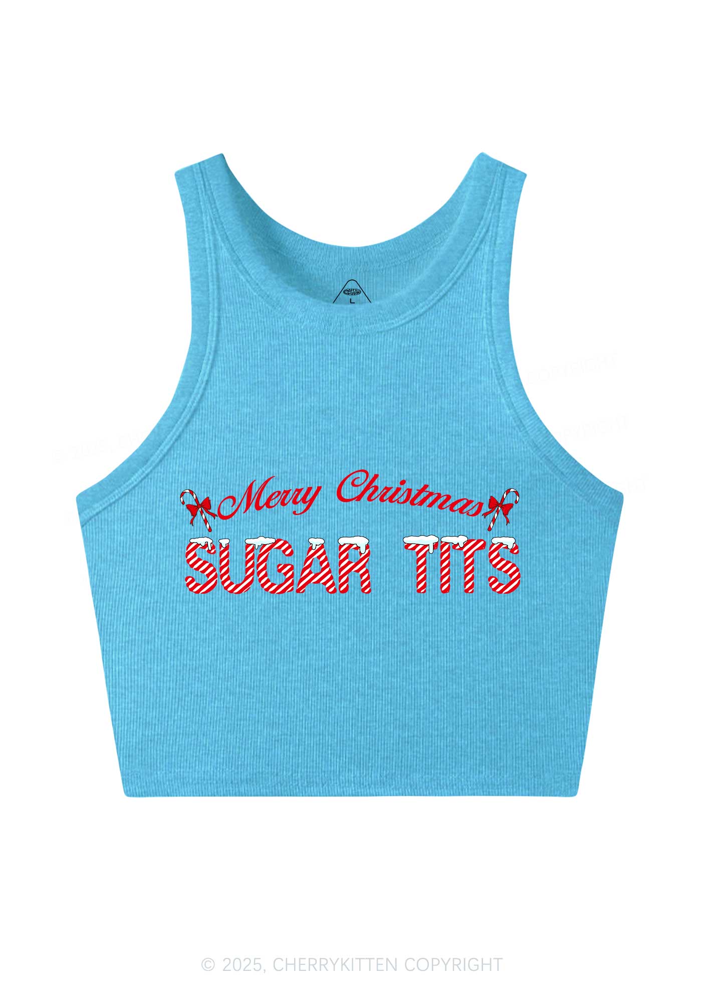 Christmas Sugar Txts Y2K Crop Tank Top Cherrykitten