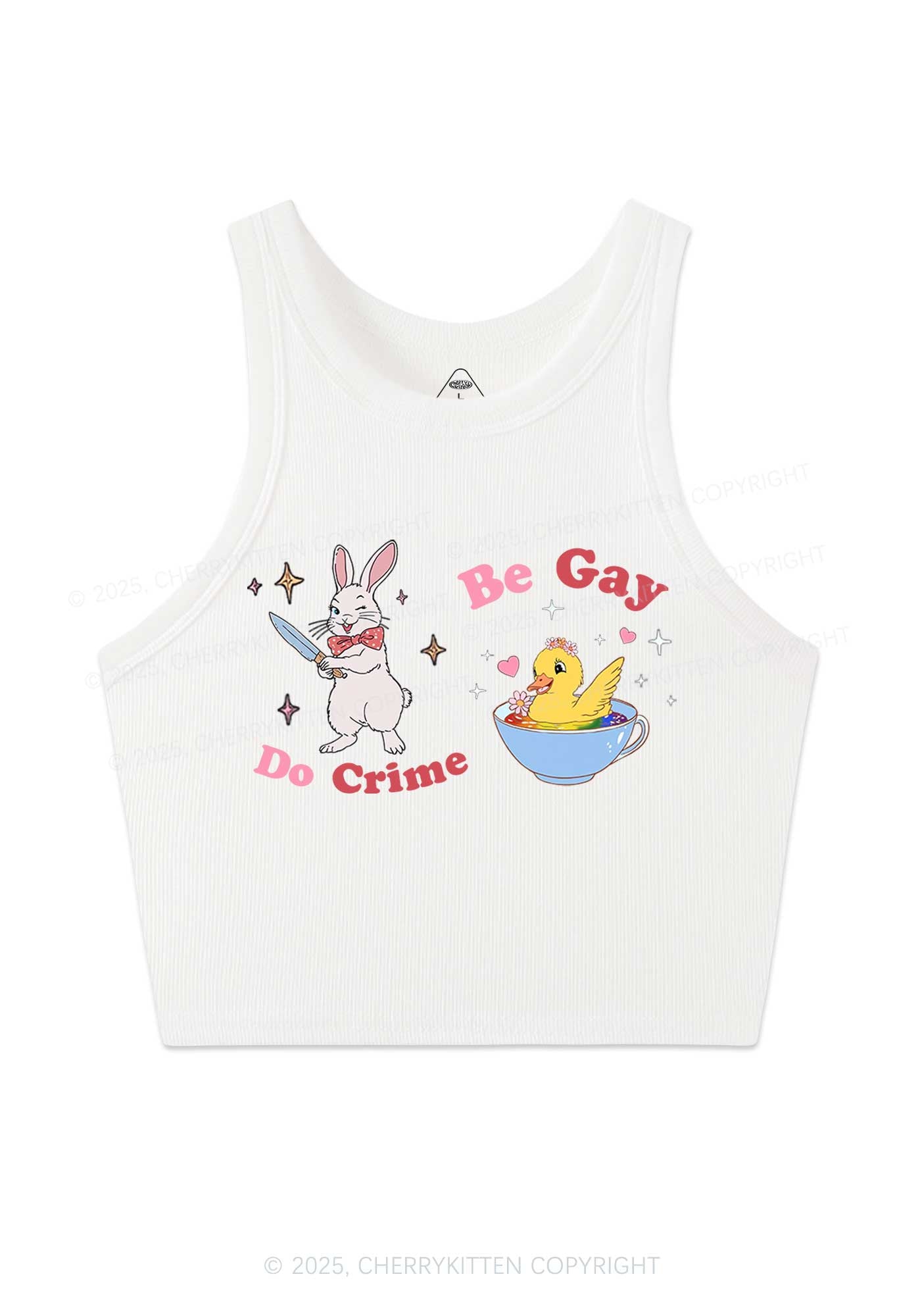 Be Gay Do Crime Pride Y2K Crop Tank Top Cherrykitten