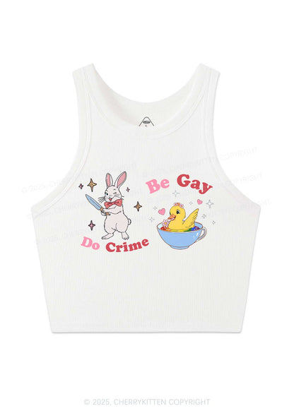 Be Gay Do Crime Pride Y2K Crop Tank Top Cherrykitten