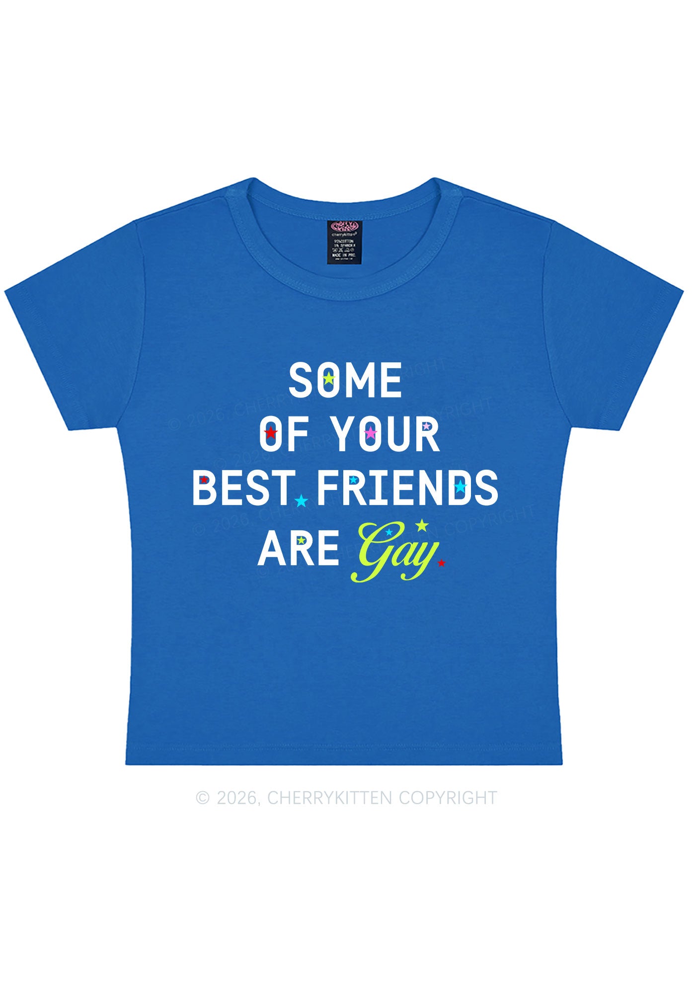 Your Best Friends Are Gay Pride Y2K Baby Tee Cherrykitten