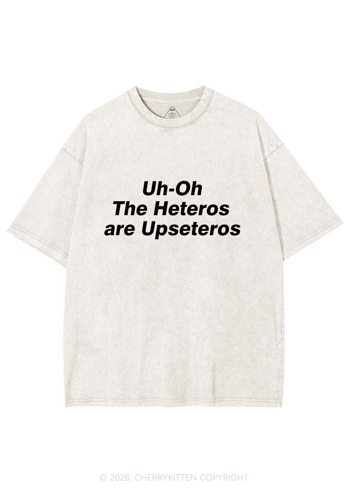 The Heteros Are Upseteros Pride Y2K Shirts Washed Tee Cherrykitten