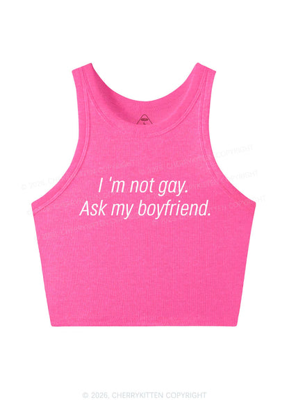 Im Not Gay Pride Y2K Crop Tank Top Cherrykitten
