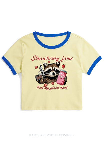 Strawberry Jams Raccoon Y2K Ringer Tee Cherrykitten