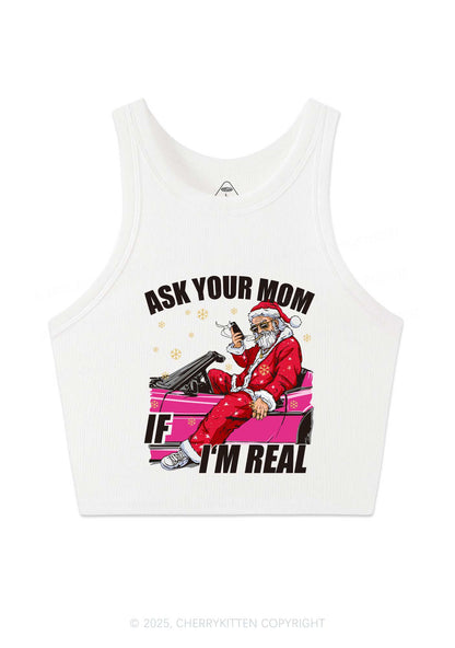 Christmas Ask Your Mom Y2K Crop Tank Top Cherrykitten