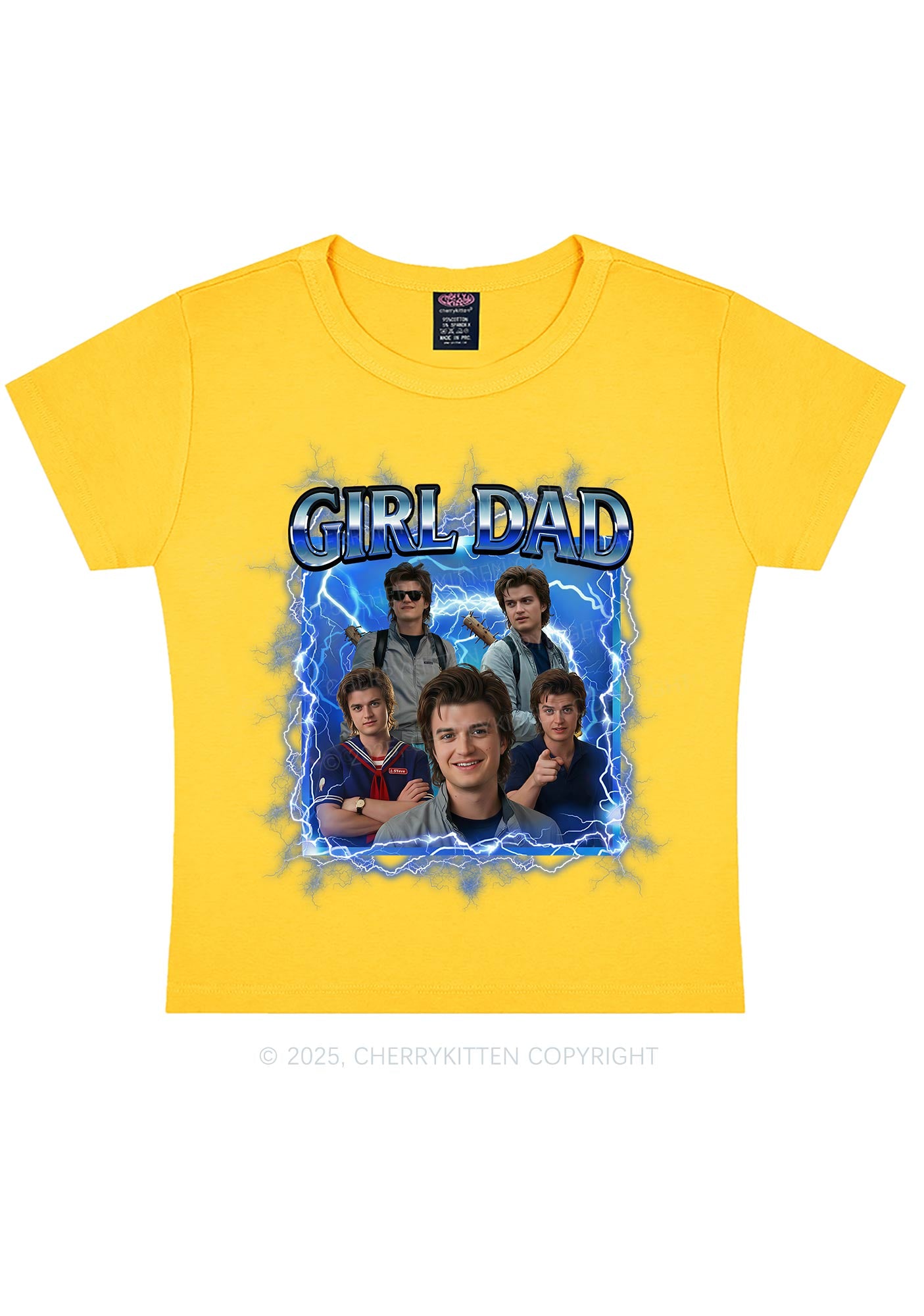 Girl Dad Y2K Baby Tee Cherrykitten