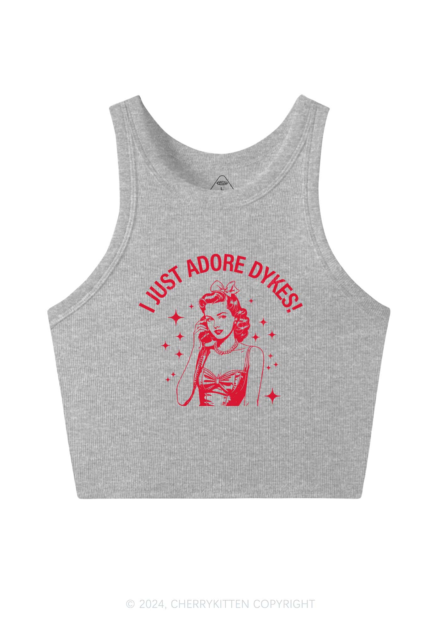 I Just Adore Dykes Y2K Crop Tank Top Cherrykitten