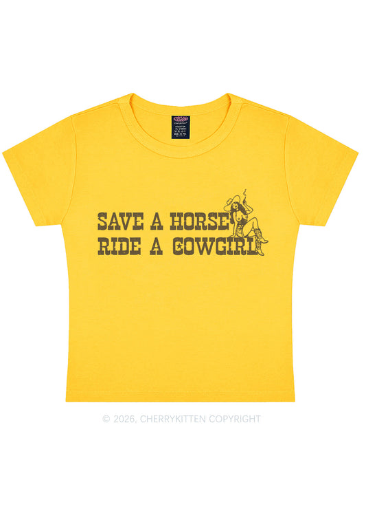 Ride Western Cowgirl Y2K Baby Tee Cherrykitten