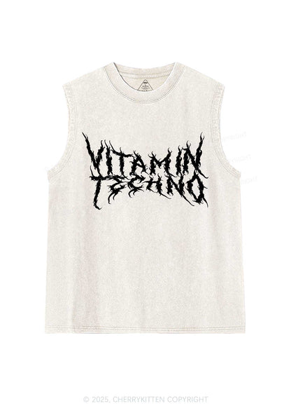 Vitamin Techno Y2K Washed Muscle Tank Cherrykitten