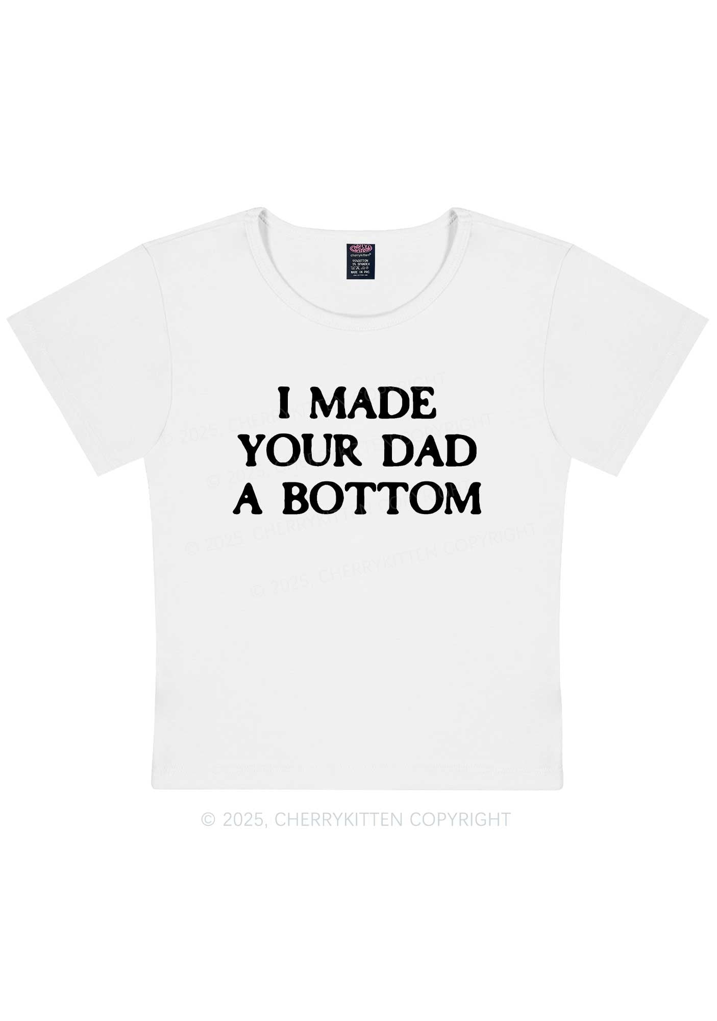 Made Your Dad Bottom Pride Y2K Baby Tee Cherrykitten