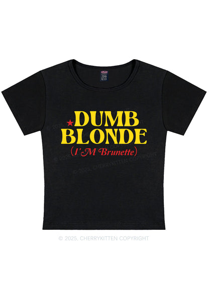 Dumb Blonde Brunette Y2K Baby Tee Cherrykitten