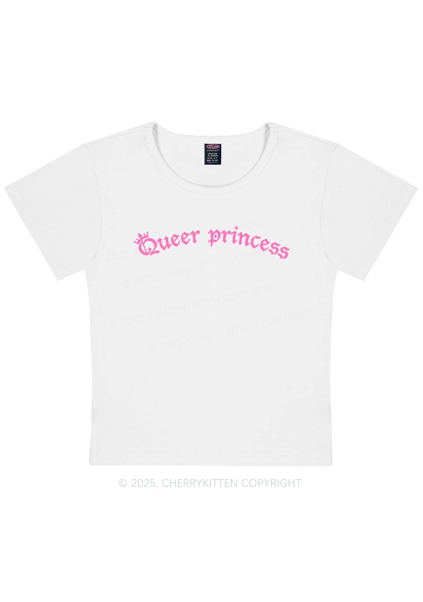 Gothic Queer Princess Pride Y2K Baby Tee Cherrykitten