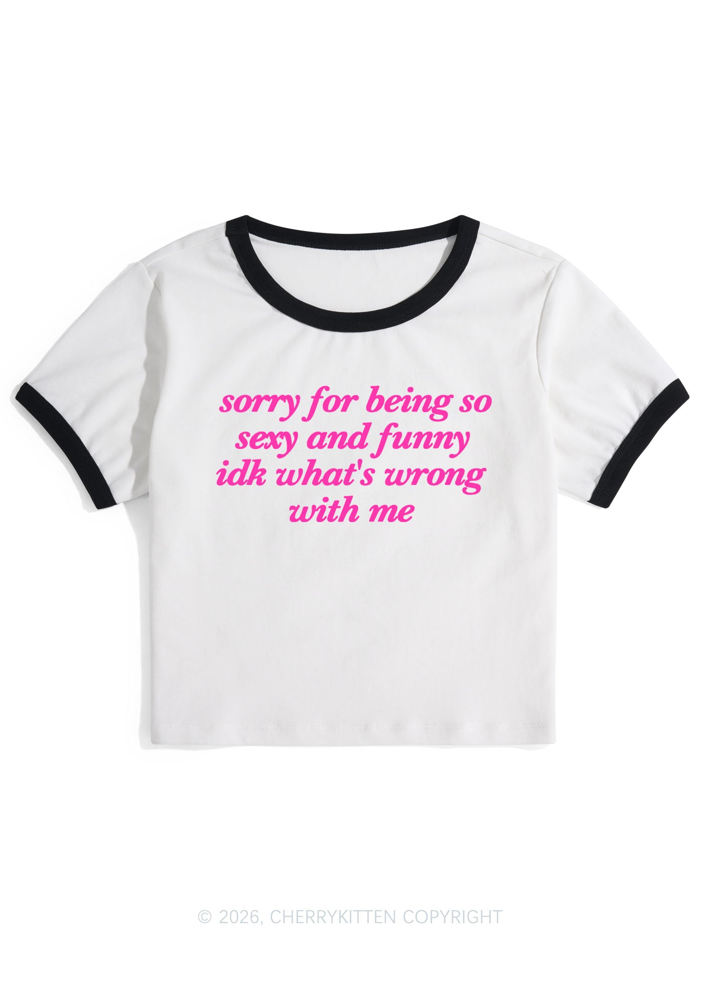 Sorry For Being So Funny Y2K Ringer Tee Cherrykitten