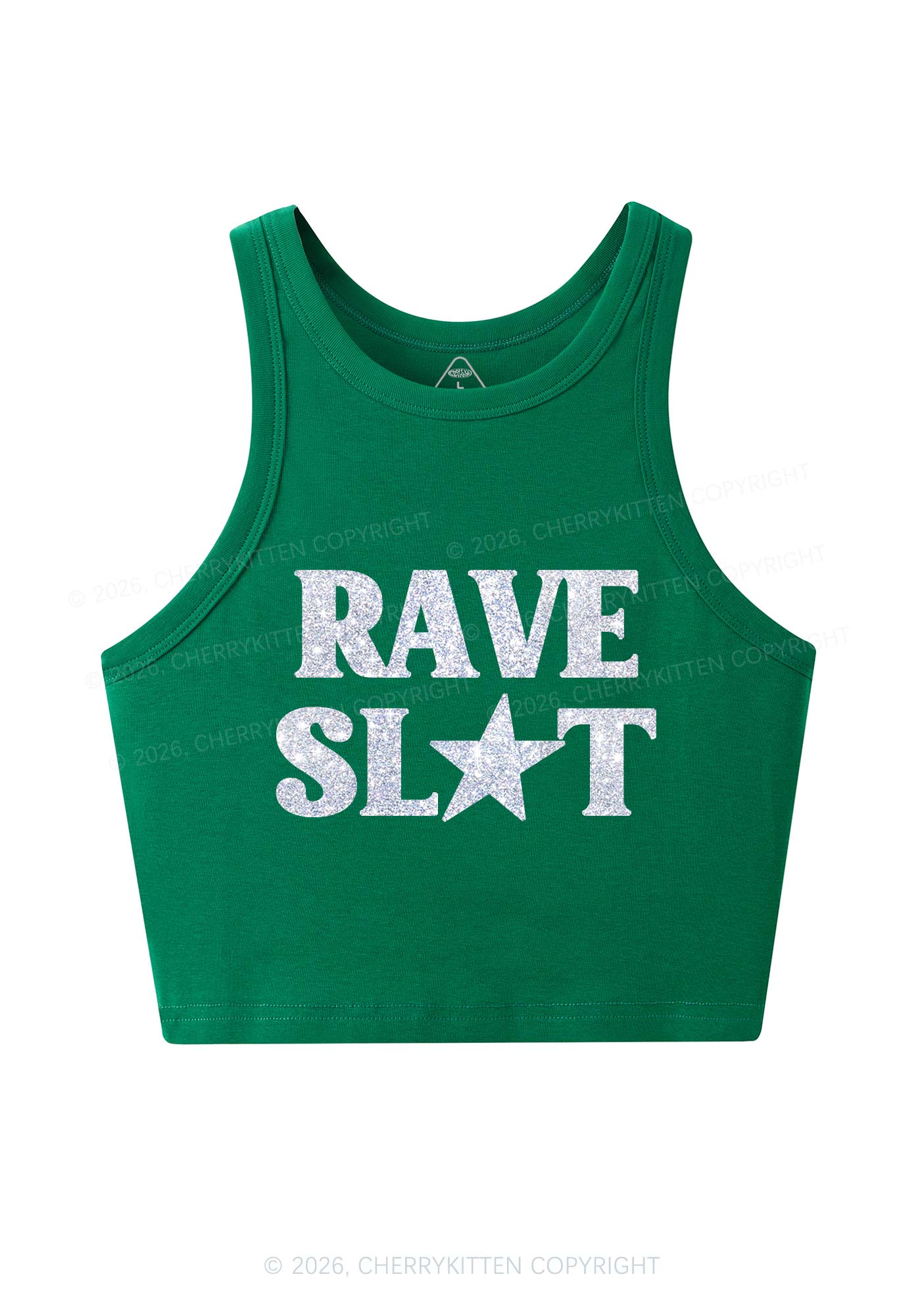 Glitter Rave Slxt Y2K Crop Tank Top Cherrykitten