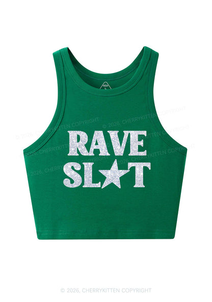 Glitter Rave Slxt Y2K Crop Tank Top Cherrykitten